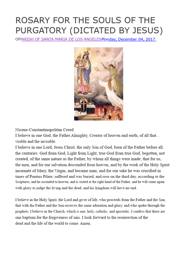 Rosary Prayers for Souls in Purgatory | PDF | God The Father | God In ...