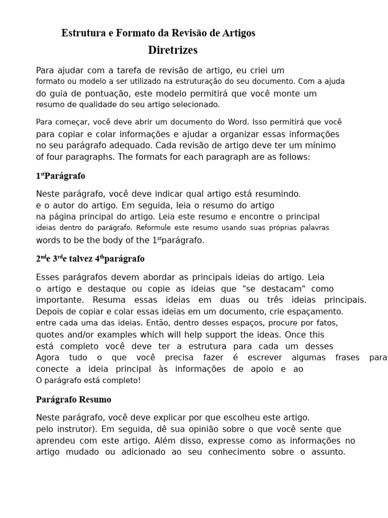 Estrutura e Formato Da Revisão de Artigo | PDF | Abstract (resumo)
