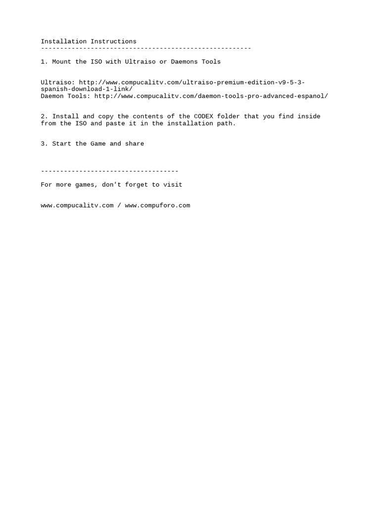 Game Installation Guide for ISO Files | PDF