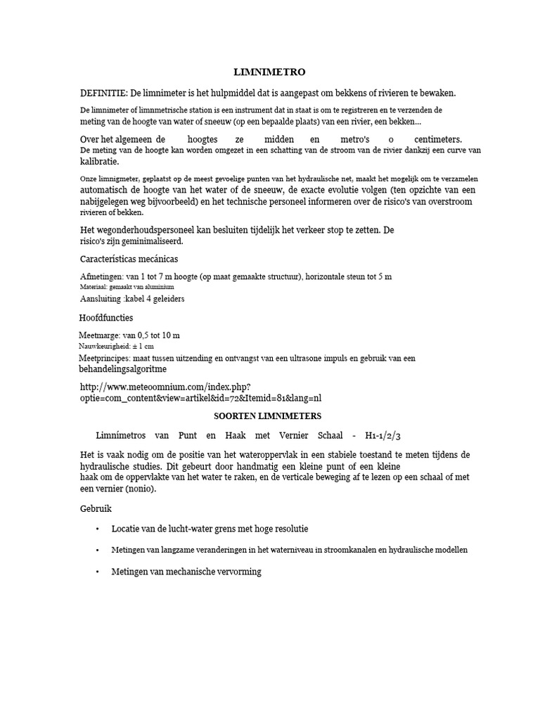 Limnimeters en Limnigrafen | PDF