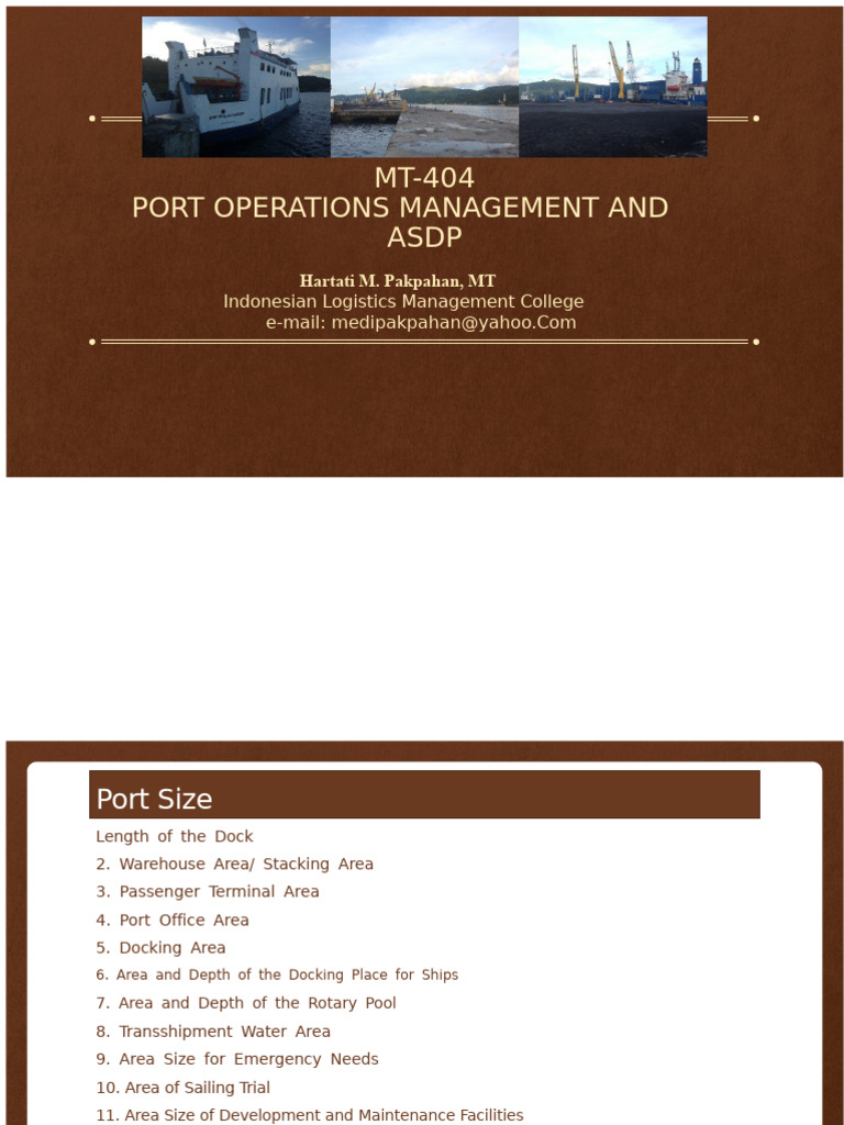 Port Operations Management Overview | PDF | Port | Ships