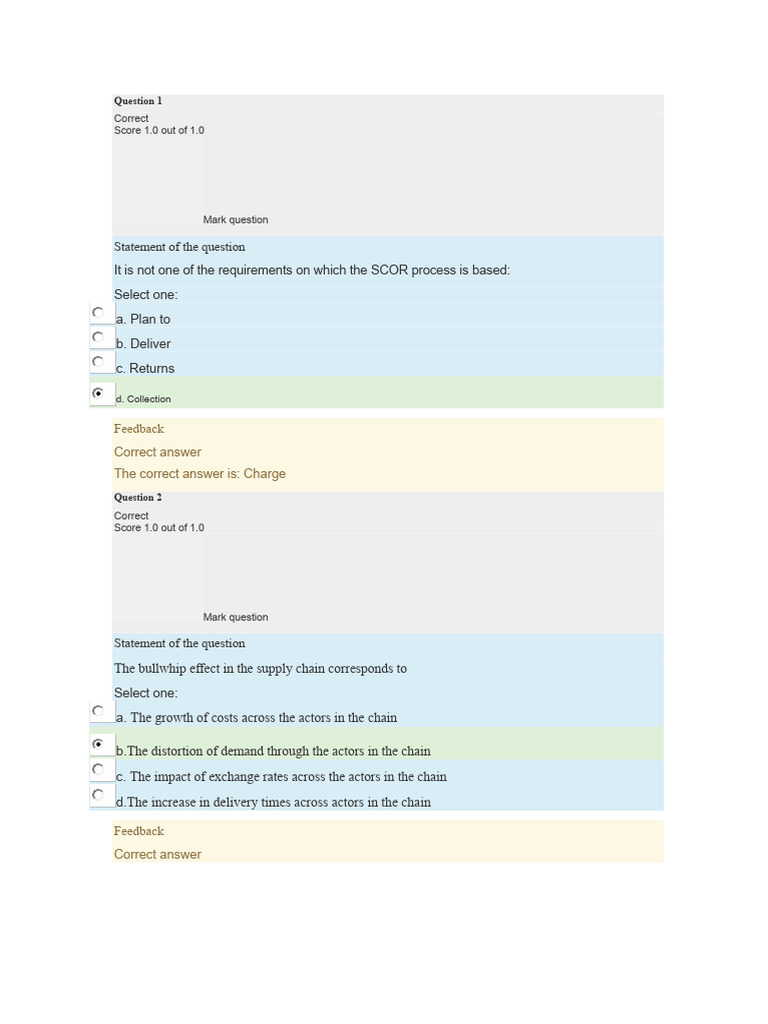 Supply Chain Management Quiz Insights | PDF | Supply Chain Management ...