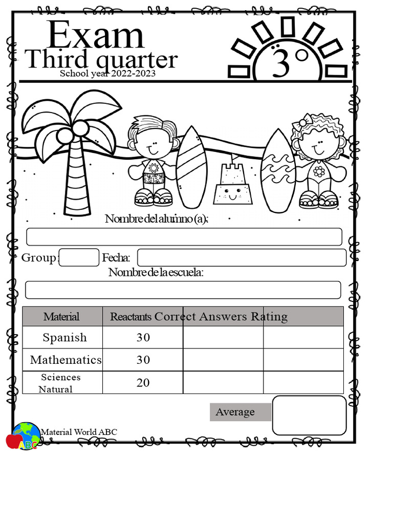 3rd EXAM ? ABC THIRD TRIMESTER | PDF | Moon