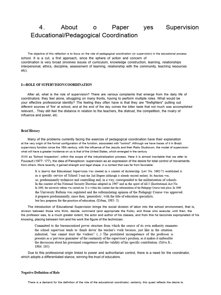 Role of Educational Coordination in Schools | PDF | Pedagogy | Teachers