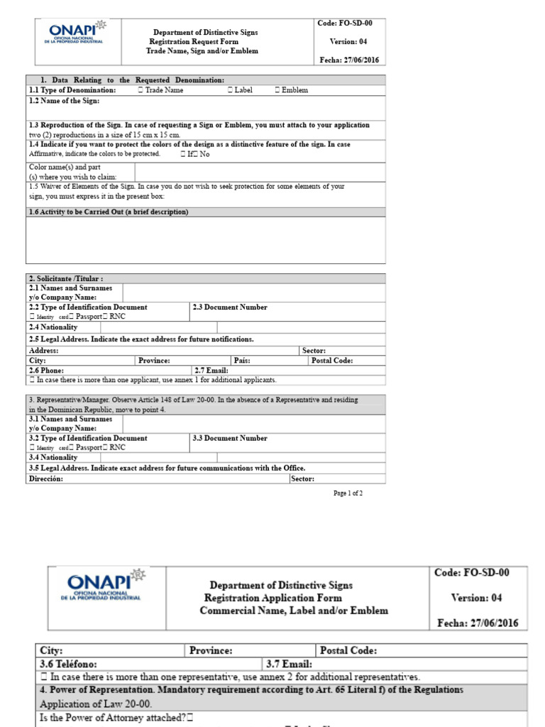 Registration Form for Trade Signs | PDF | Identity Document ...
