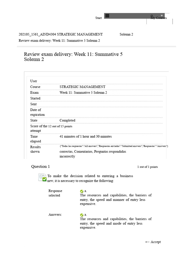 Review Exam Delivery Week 11 Summative 5 Solemn 2 &... | PDF ...
