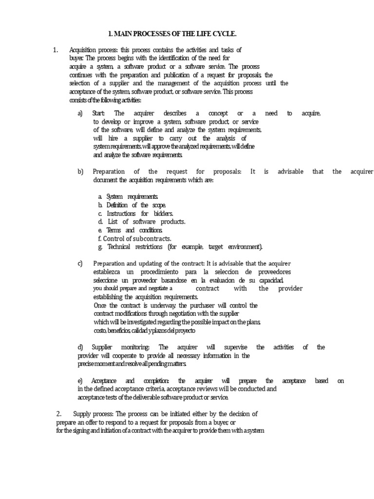 Main Processes of The Life Cycle.: You Should Prepare and Negotiate A ...