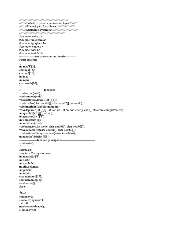 Code C++ pour le jeu Tic Tac Toe | PDF | C ++ | Informatique