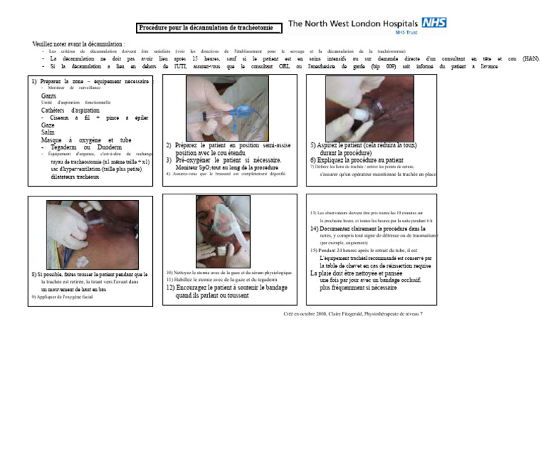Procédure de décannulation trachéale | PDF | Médecine clinique ...