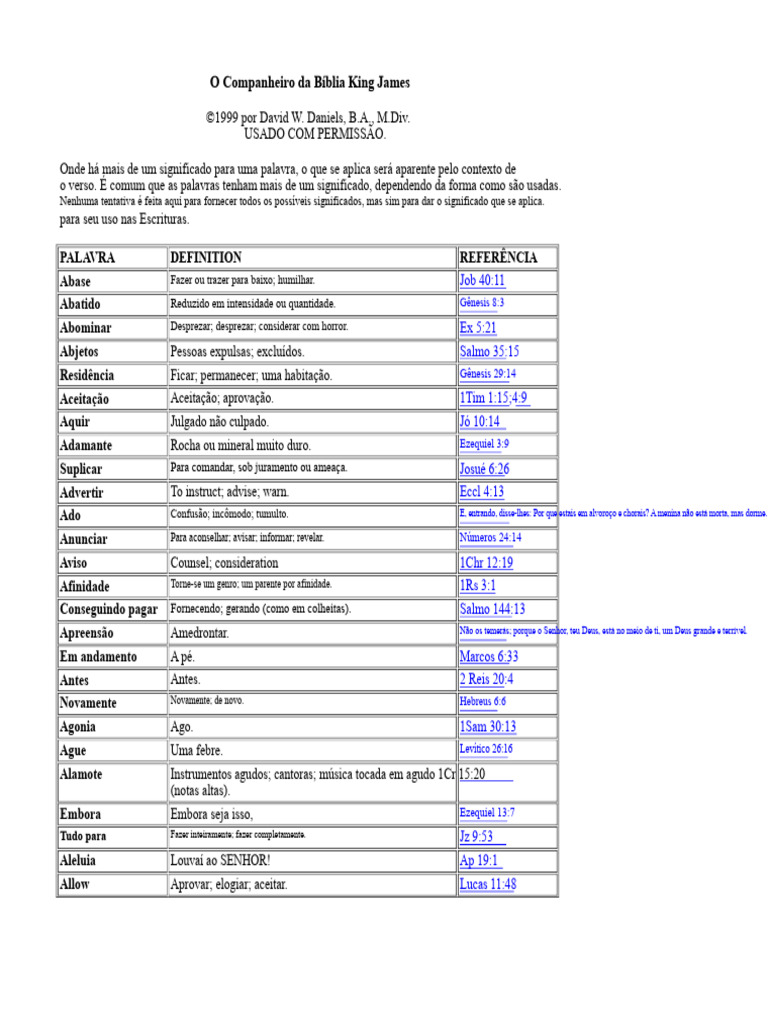 Significados de Palavras na Bíblia KJV | PDF | Gênesis (livro) | Bíblia