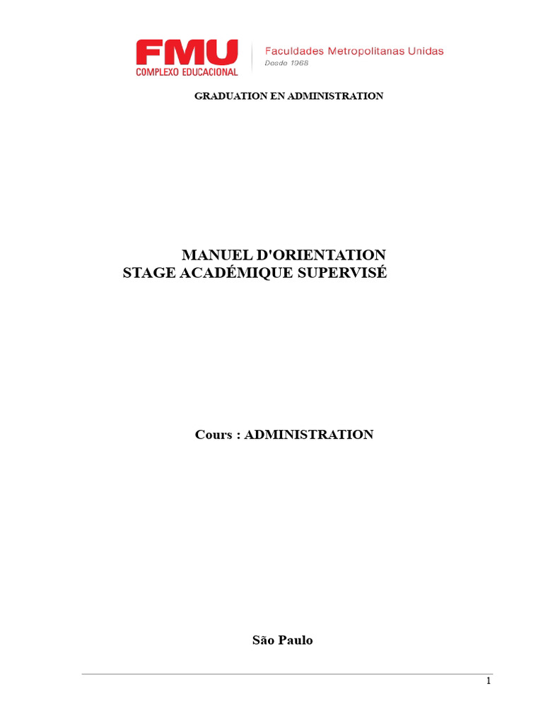 Manuel de Stage en Administration | PDF | Expérience