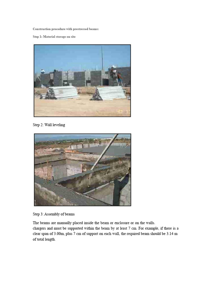 Prestressed Beam Construction Guide | PDF | Beam (Structure) | Concrete