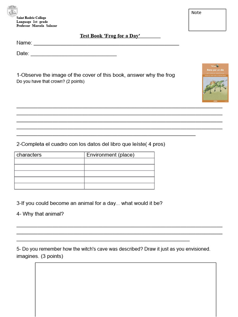 Frog Test For A Day | PDF
