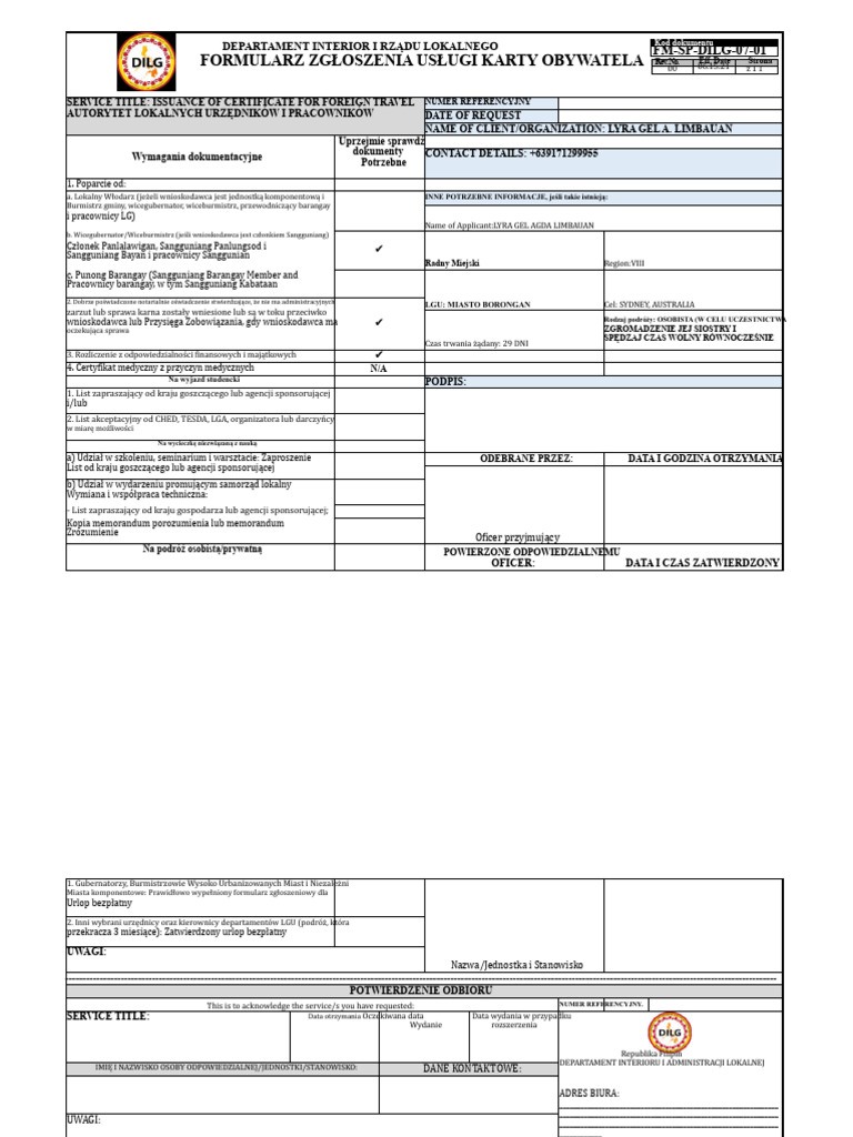 CCSRF Podróże Zagraniczne | PDF