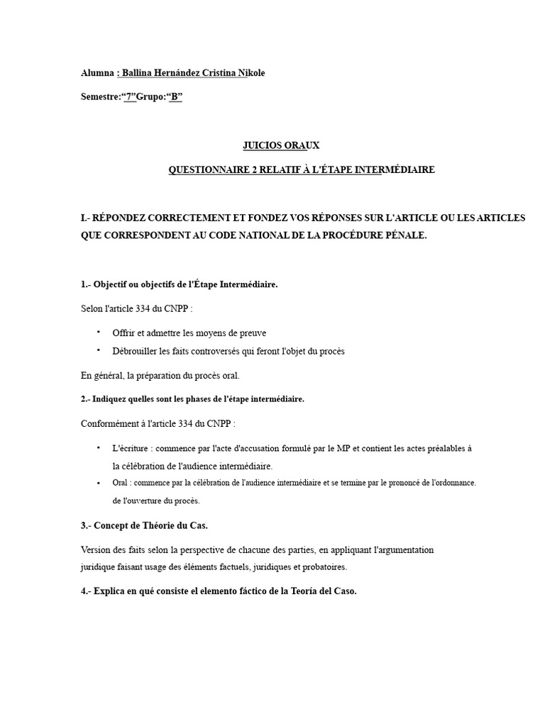 Étape intermédiaire du procès pénal | PDF | Justice | Crime et violence