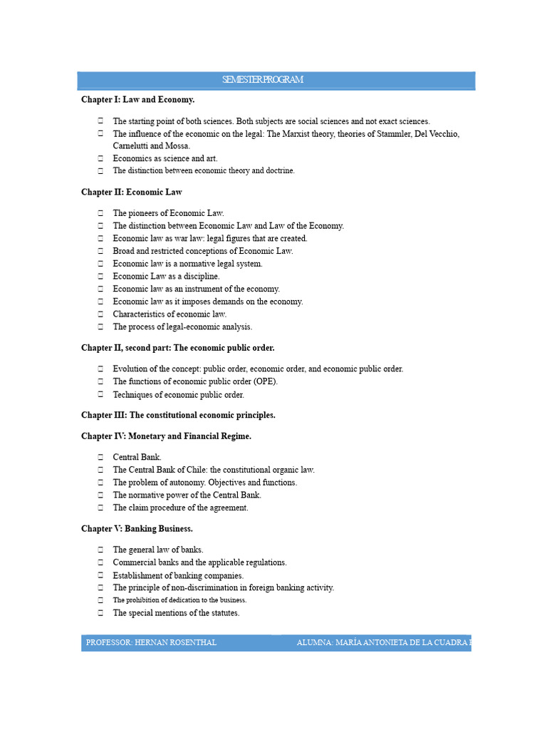 Economic Law Gabriela Mistral University | PDF | Economics | Marxism