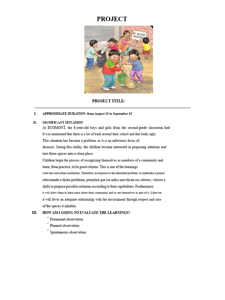 Community Clean-Up Project for Kids | PDF | Learning | Cognition