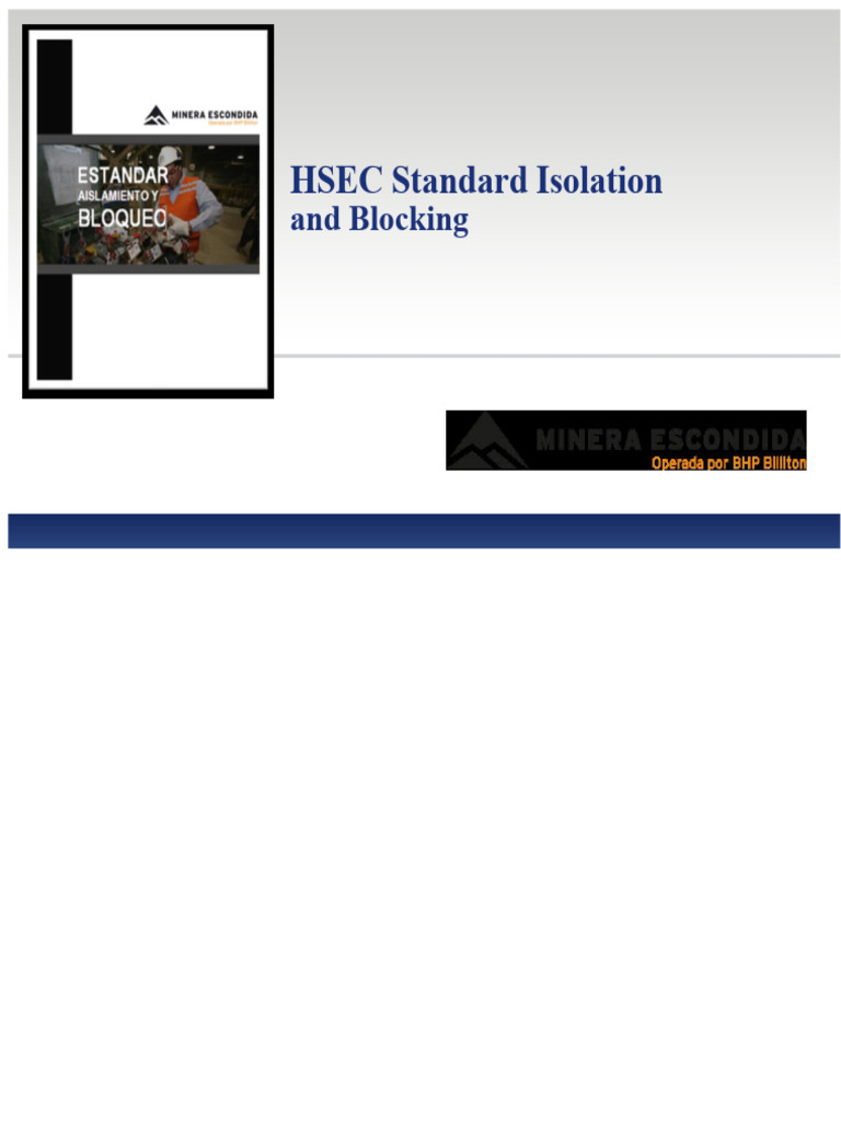 HSEC Isolation and Lockout Standards | PDF | Electrician