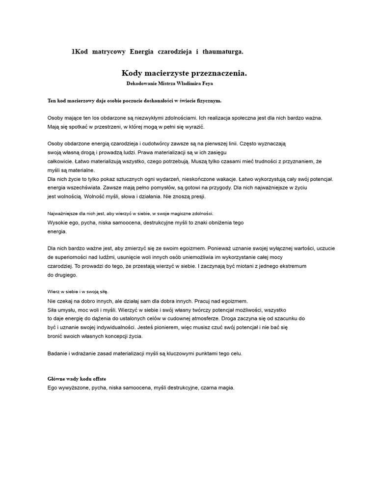 22 Kody Losu | PDF