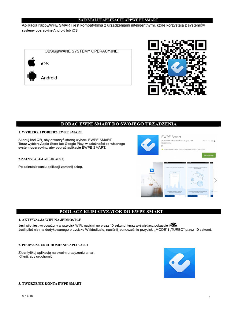 iOS Android: Dodać Ewpe Smart Do Swojego Urządzenia | PDF
