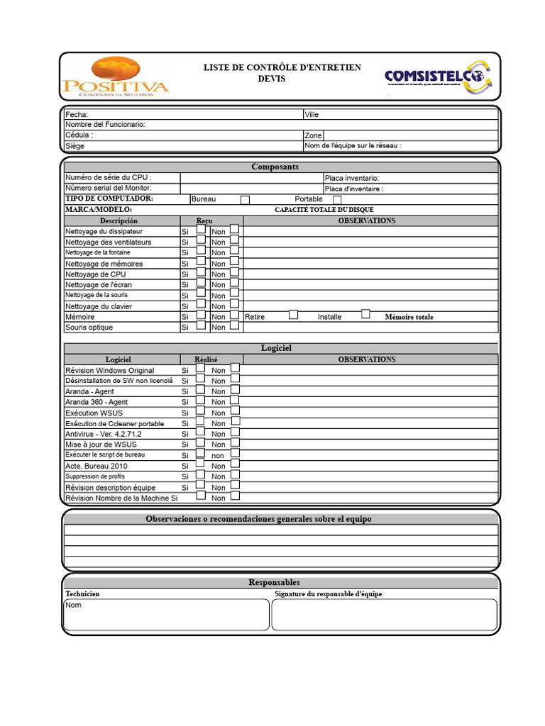 Liste de contrôle d'entretien informatique | PDF | Informatique ...