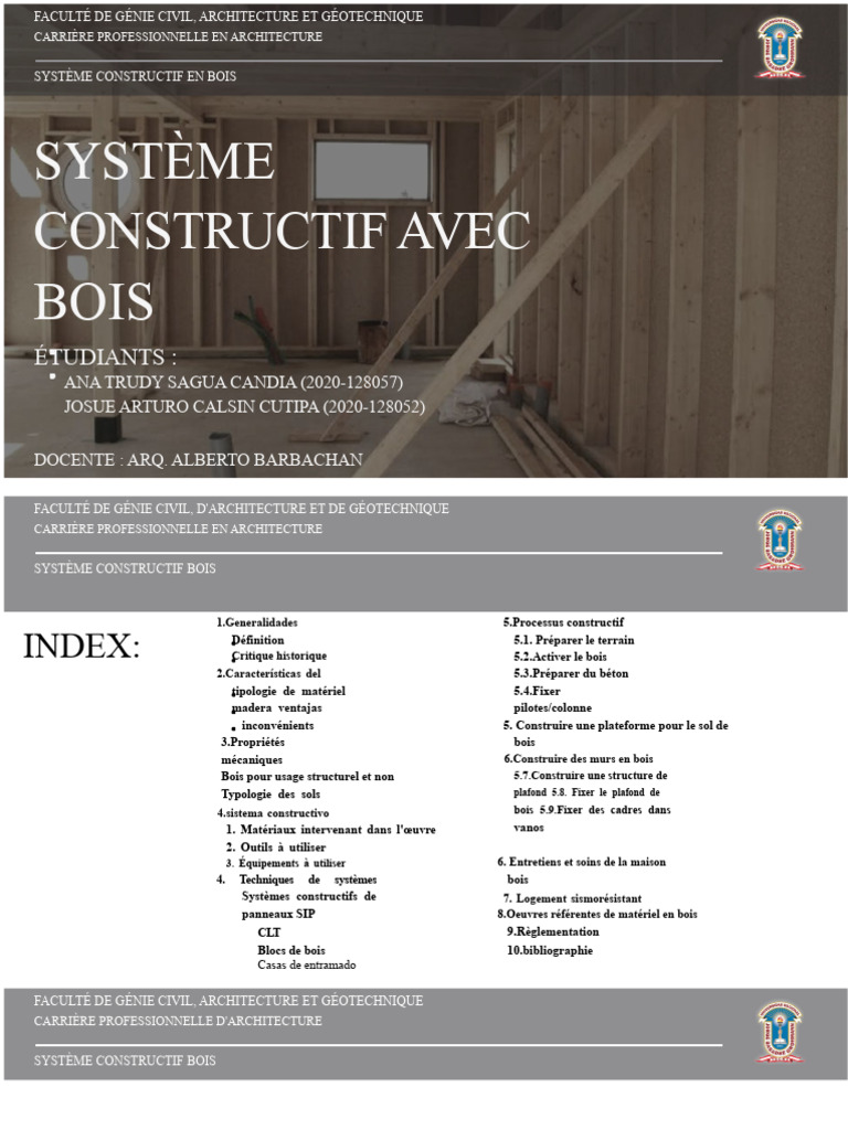 Système Constructif en Bois en Architecture | PDF | Bois (matériau de ...