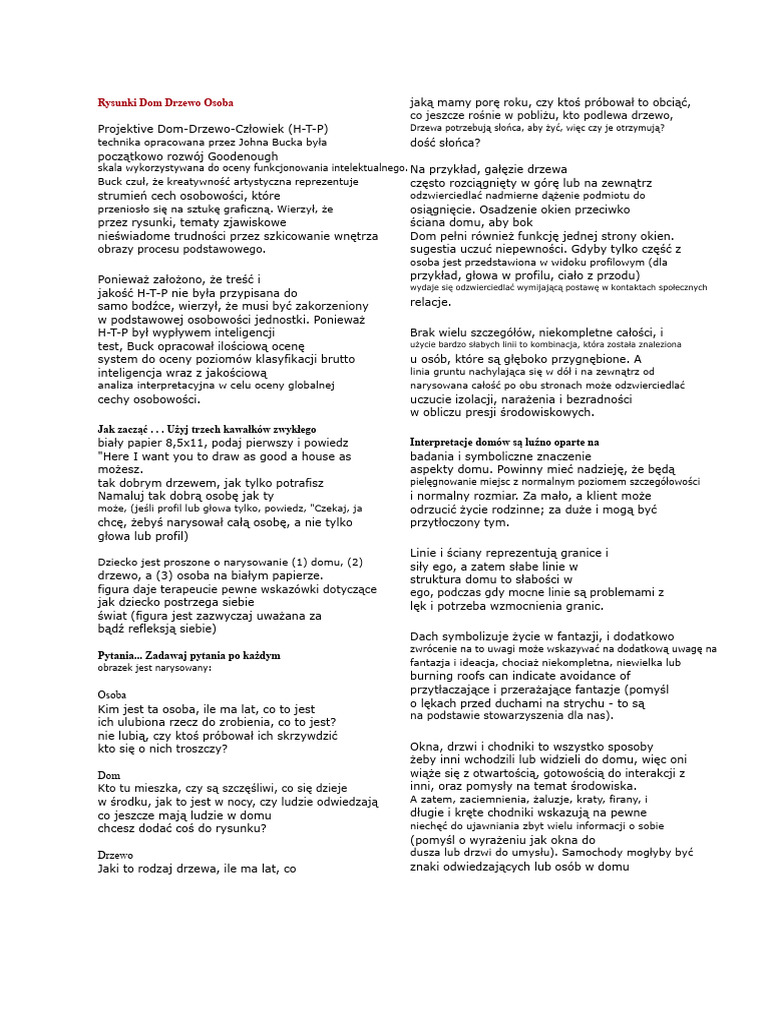 Rysunki Dom Drzewo Osoba | PDF