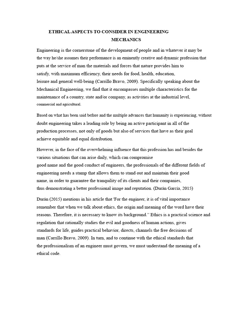 Ethical Considerations in Mechanical Engineering | PDF | Engineering ...