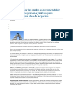 10 Razones Por Las Cuales Es Recomendable Constituir Una Persona Jurídica para Desarrollar Una Idea de Negocios