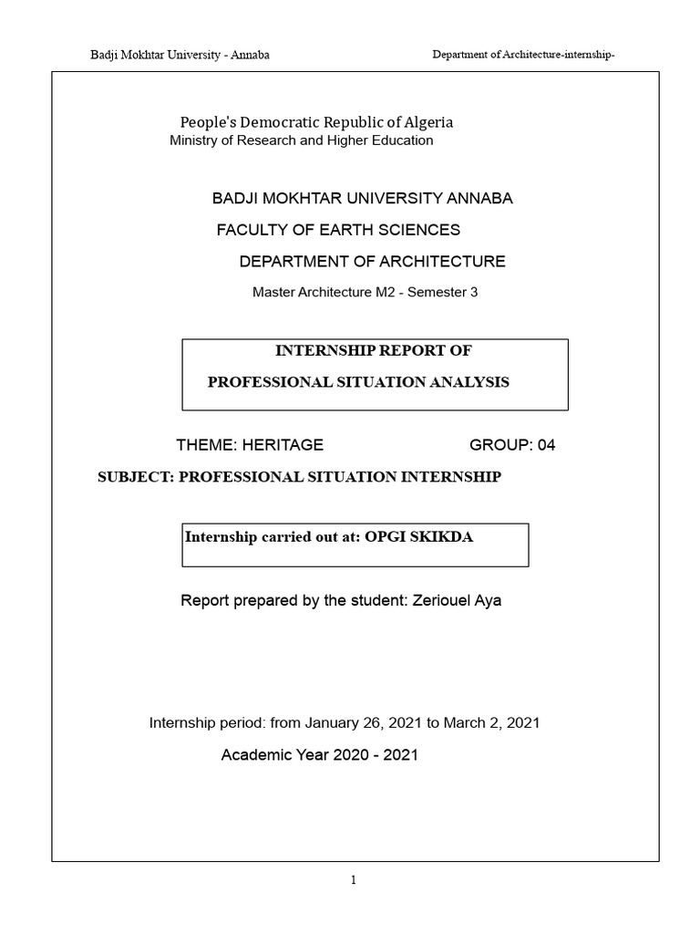 Master's Internship Report in Architecture | PDF | Concrete ...