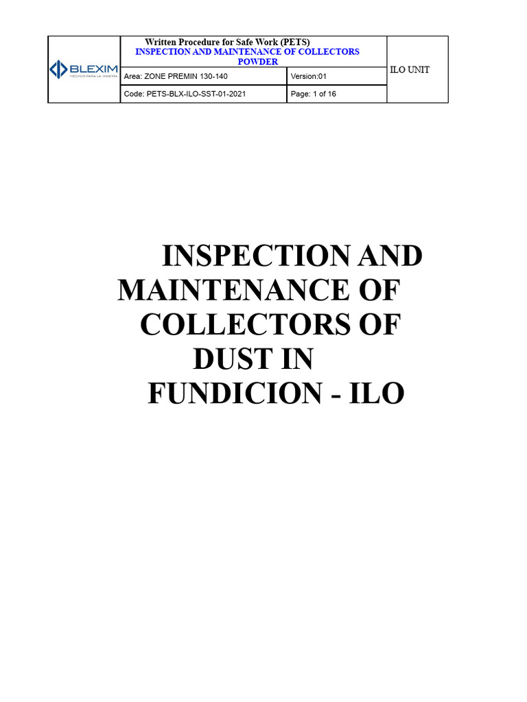 Pets-Blx-Ilo-Sst-02-2021-Pets Inspection and Maintenance of Dust ...