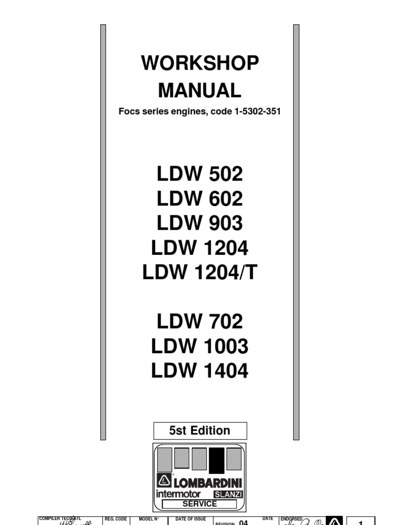 Lombardini diesel engine part manual ldw 1003 oil