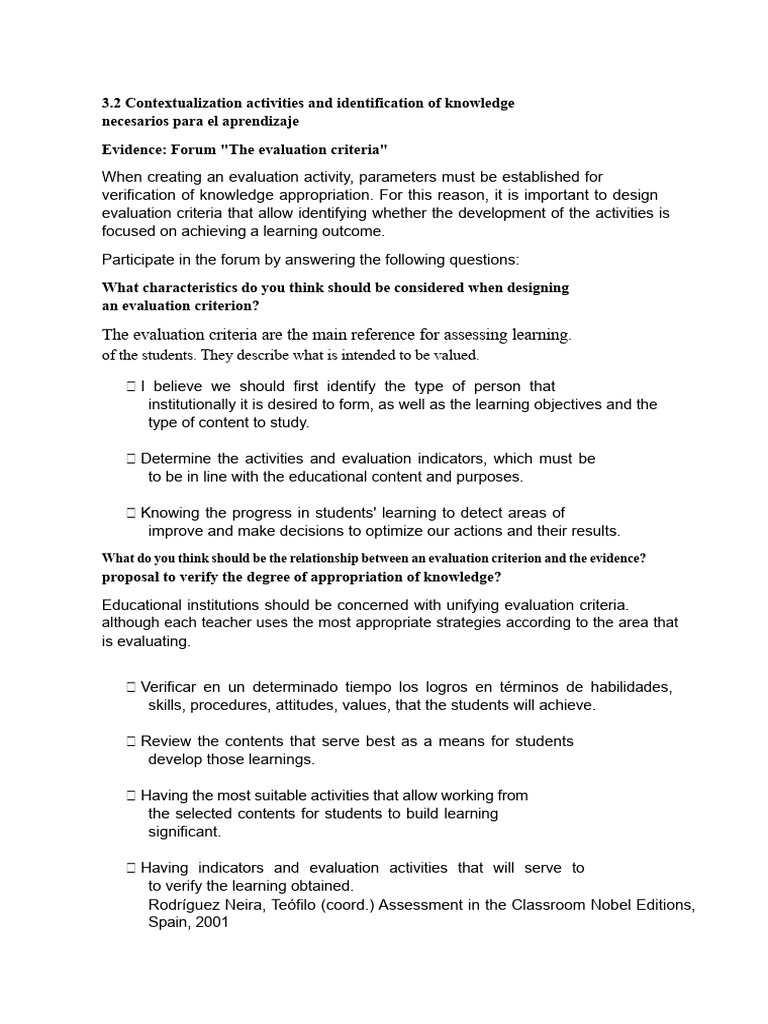 Designing Effective Evaluation Criteria | PDF