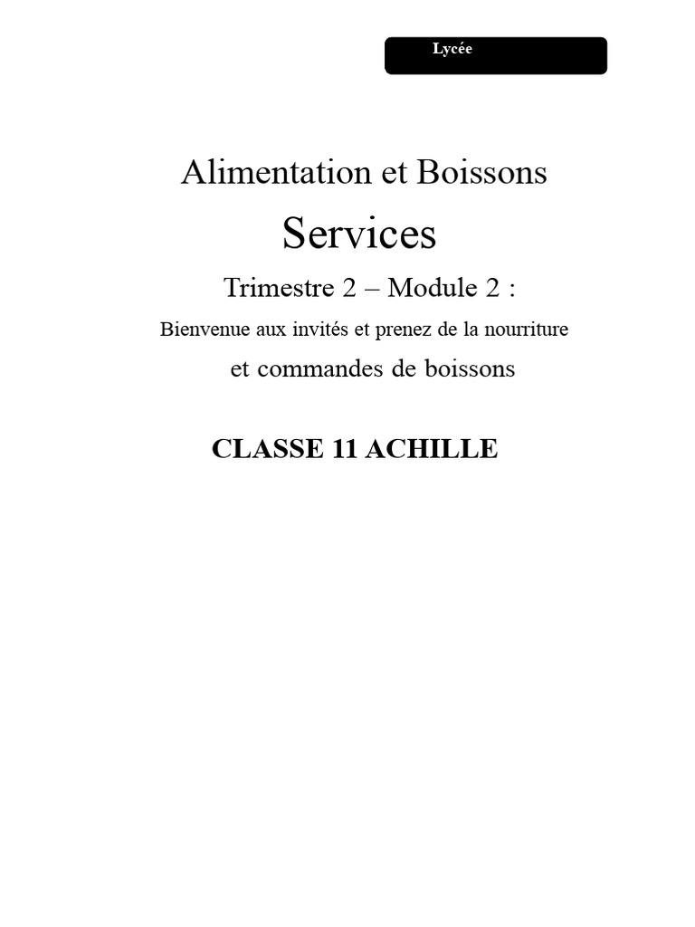 Module TVL 11 | PDF | Menu | Restaurants