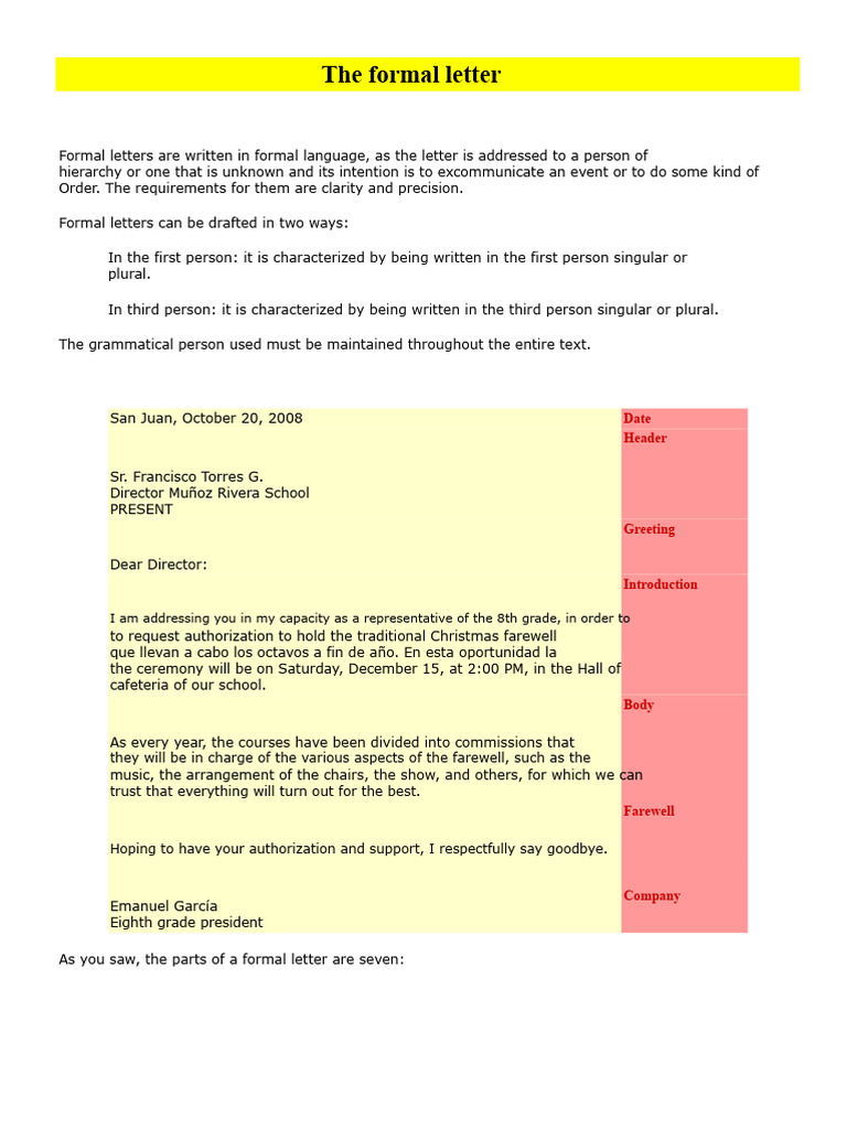 Guide to Writing Formal Letters | PDF | Human Communication | Linguistics