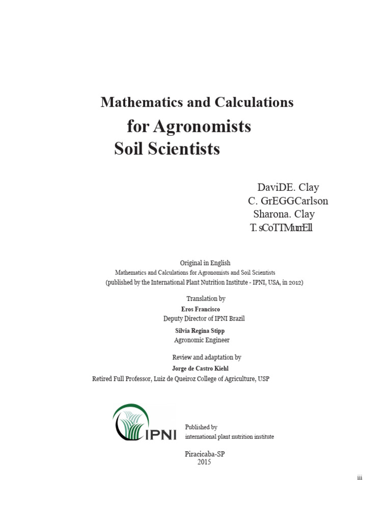 Agronomy Math and Calculations Guide | PDF | Statistics | Agronomy