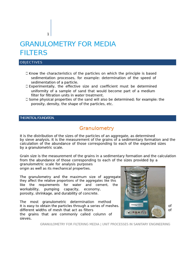 Granulometry Analysis for Filter Media | PDF | Filtration | Water ...