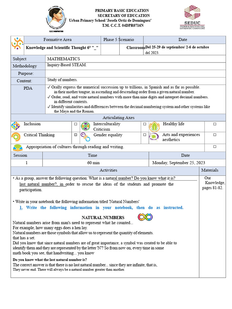 Inquiry-Based Math: Natural Numbers | PDF | Natural Number | Learning