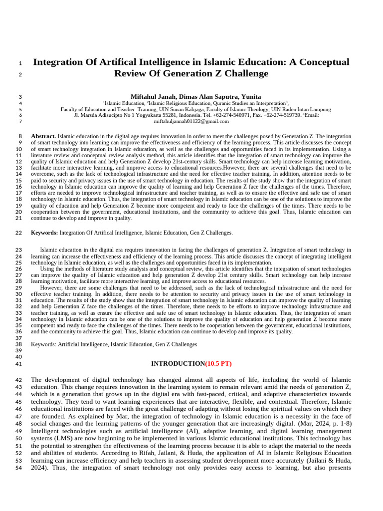 AI Integration in Islamic Education for Gen Z | PDF | Learning ...
