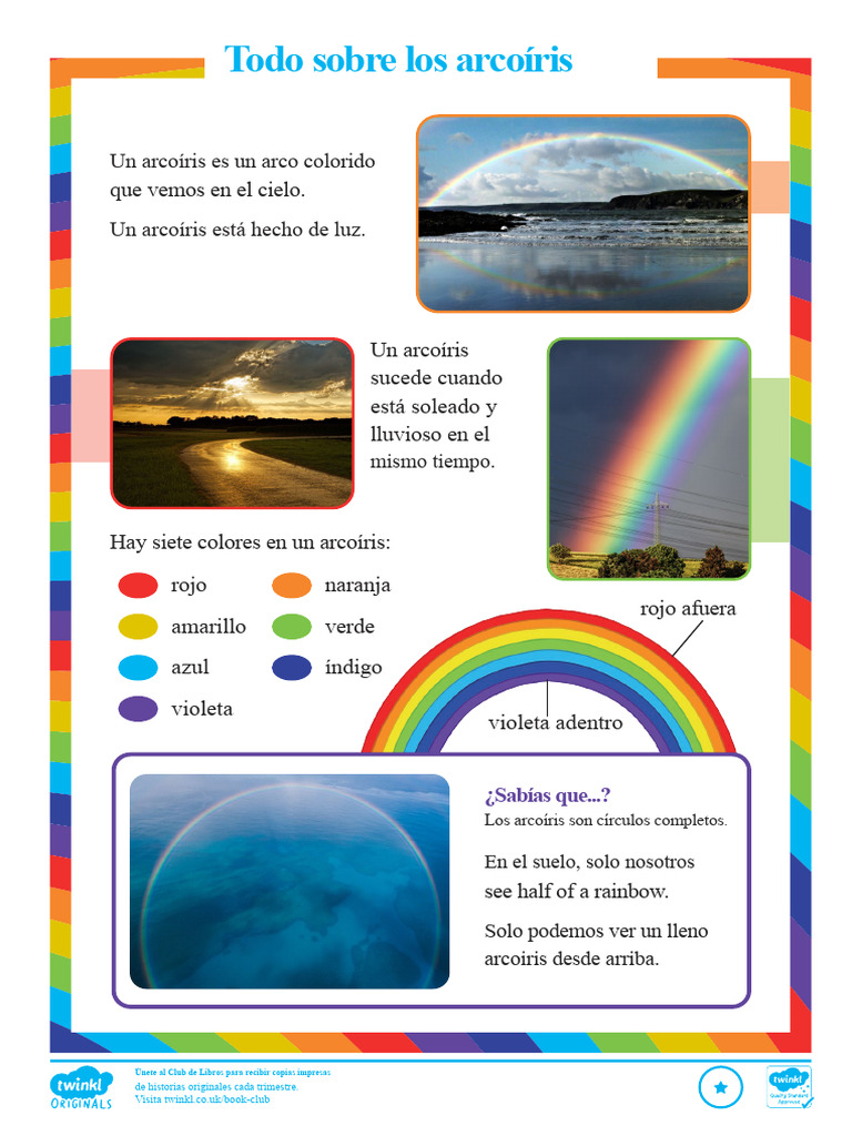 Todo sobre los arcoíris para niños | PDF | Arco iris | Color