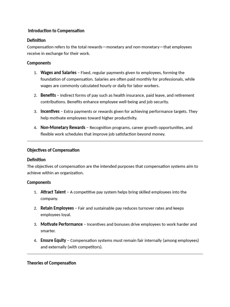 Comprehensive Guide to Employee Compensation | PDF | Cost Of Living ...