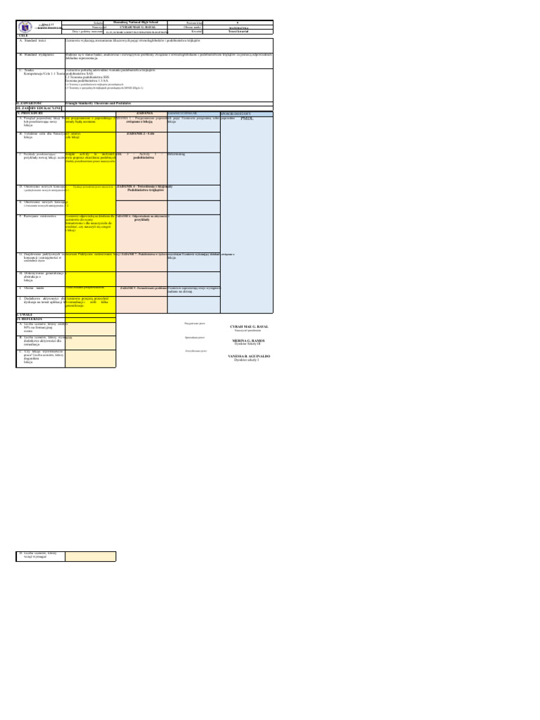 Klasa 9 Matematyka Tydzień 7 f2f DLL | PDF
