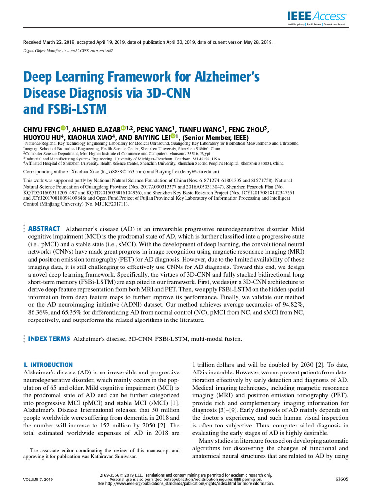 Deep Learning for Alzheimer's Diagnosis | PDF | Deep Learning | Machine ...
