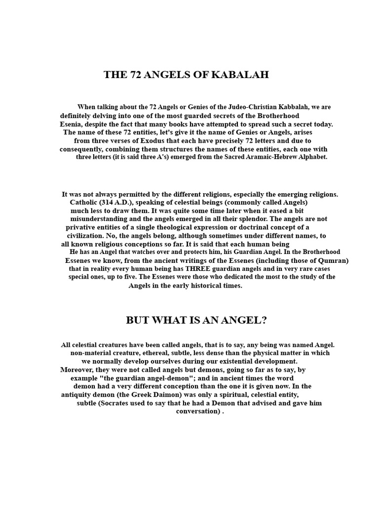 Understanding the 72 Angels of Kabbalah | PDF | Angel | Demons