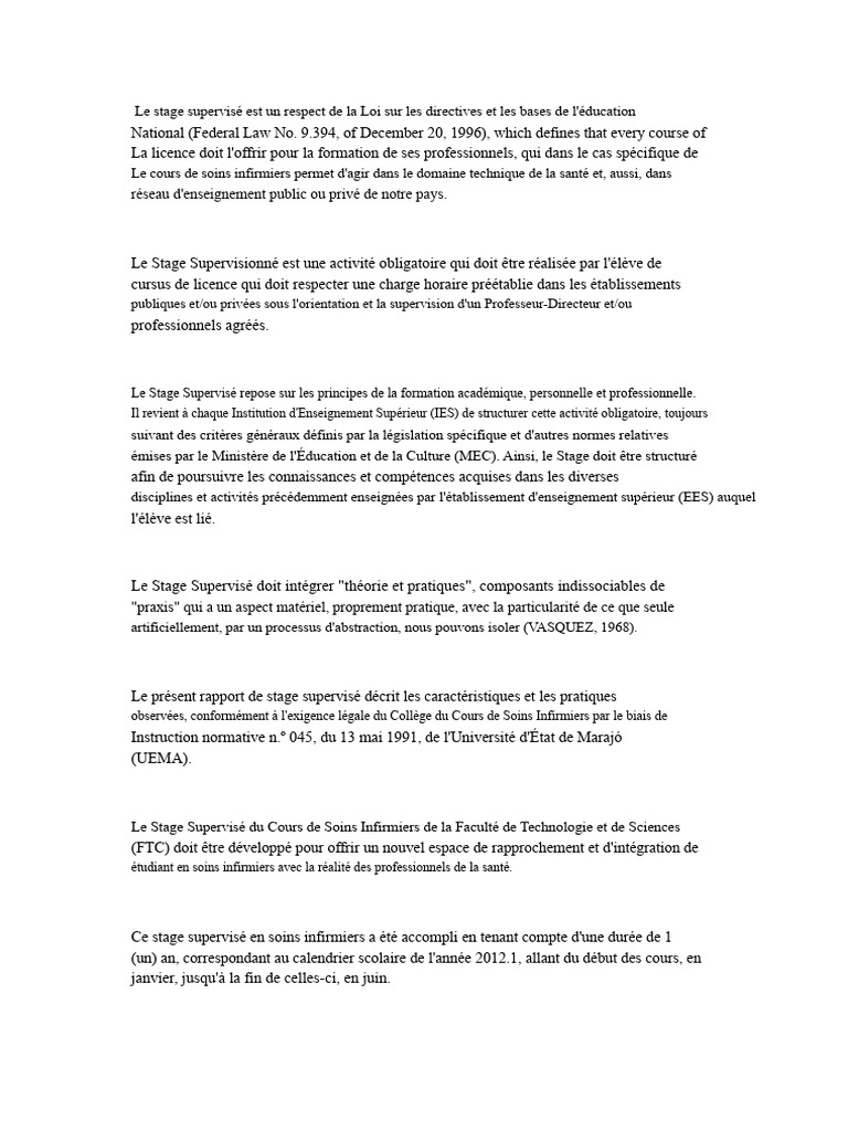 Rapport de Stage en Soins Infirmiers | PDF | Allaitement