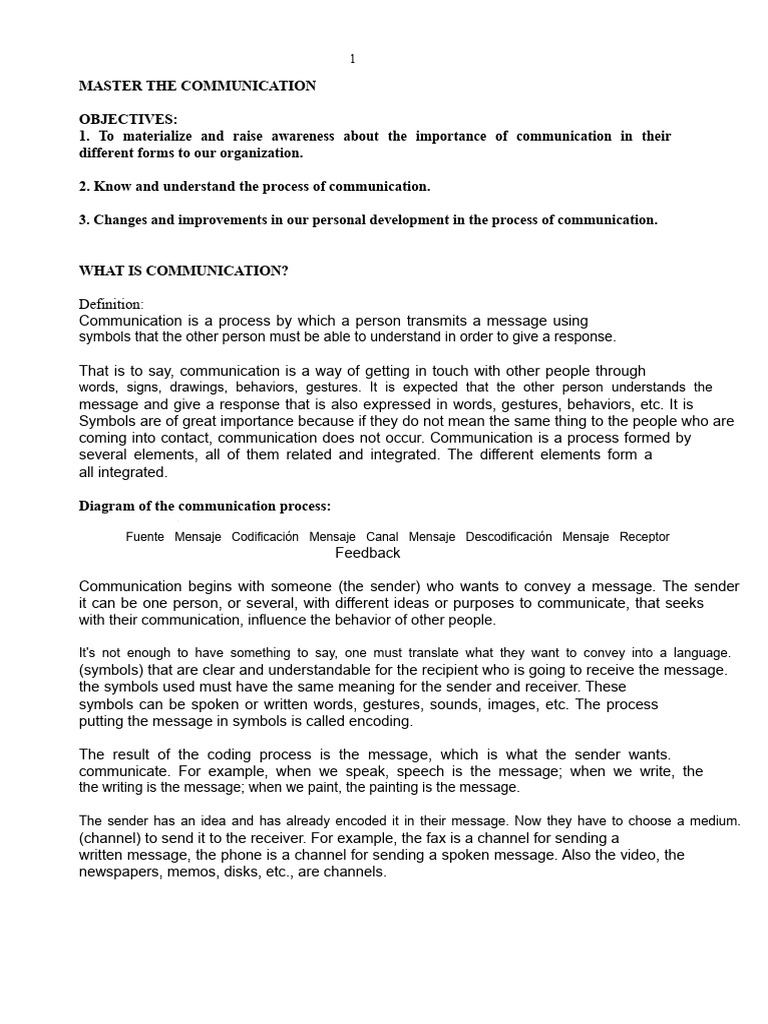 Master Communication PDF Communication Nonverbal Communication — free download