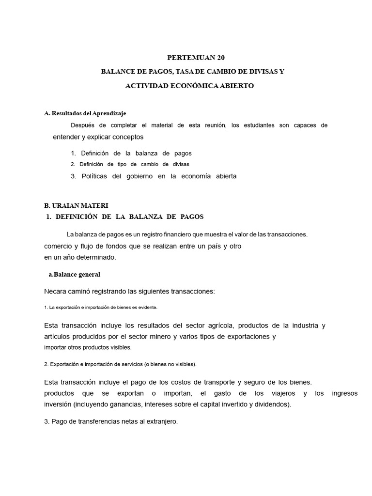 Balanza de Pagos y Tipo de Cambio | PDF | Tipo de cambio | Oferta ...
