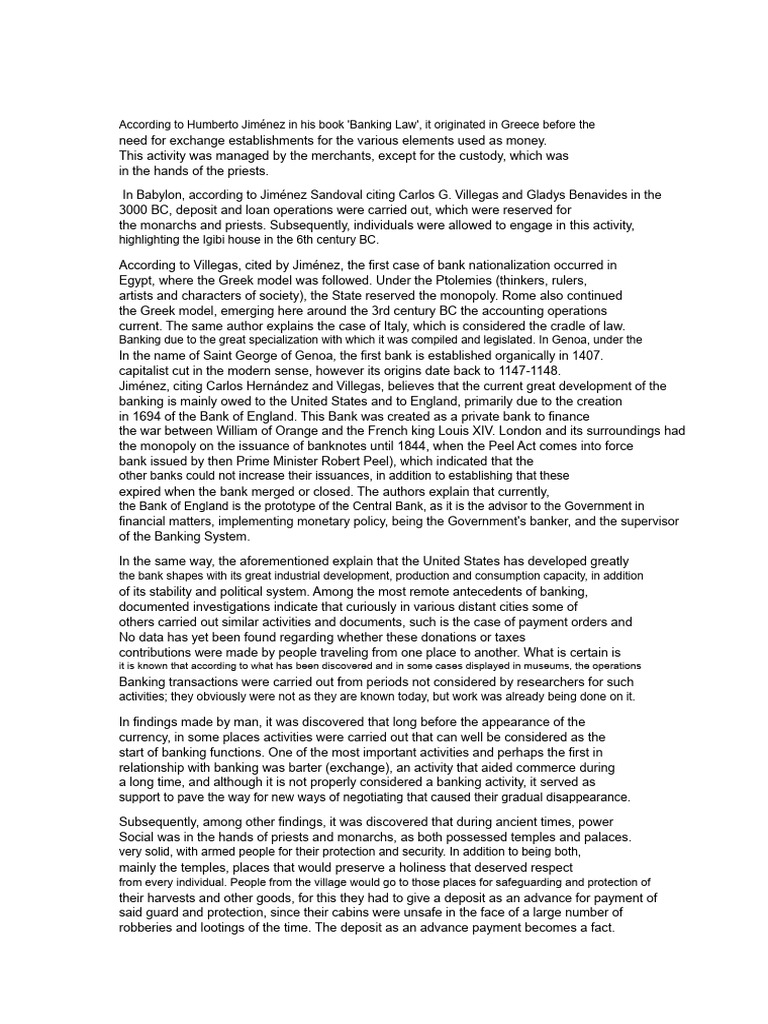 History of Banking: From Ancient Times | PDF | Money | Banks
