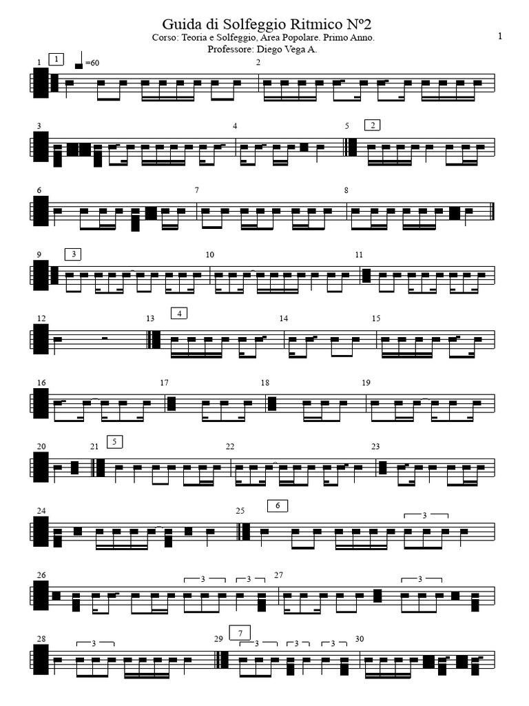 Solfeggio Ritmico Guida N°2 Partitura | PDF