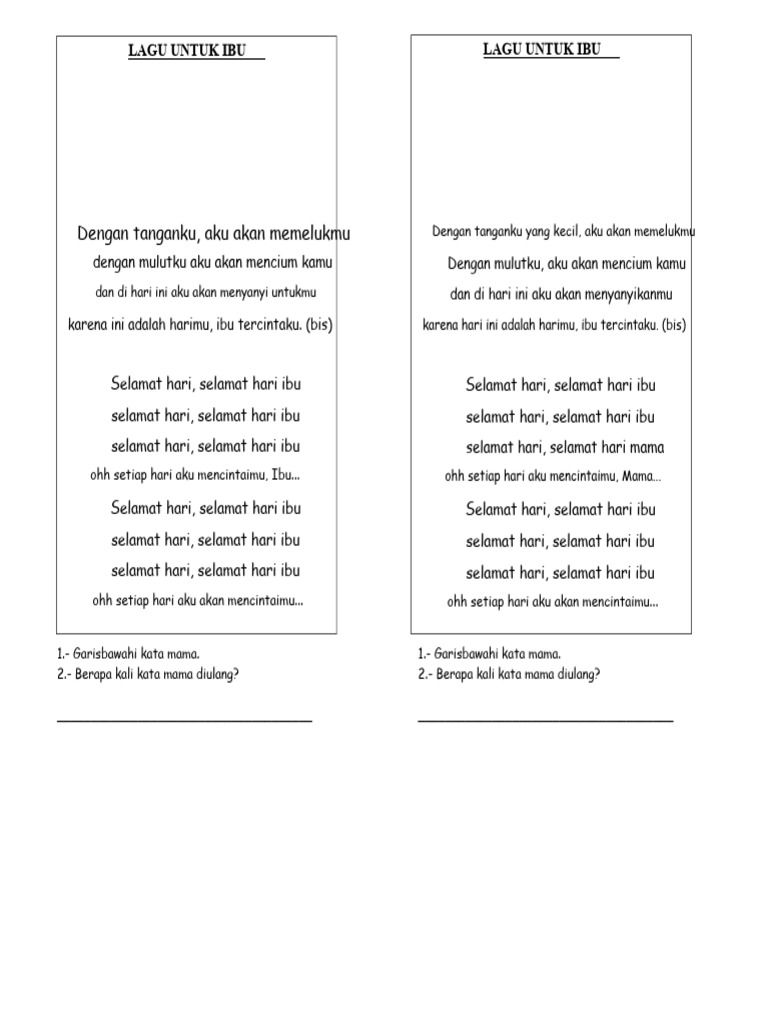 Lagu Spesial untuk Hari Ibu | PDF